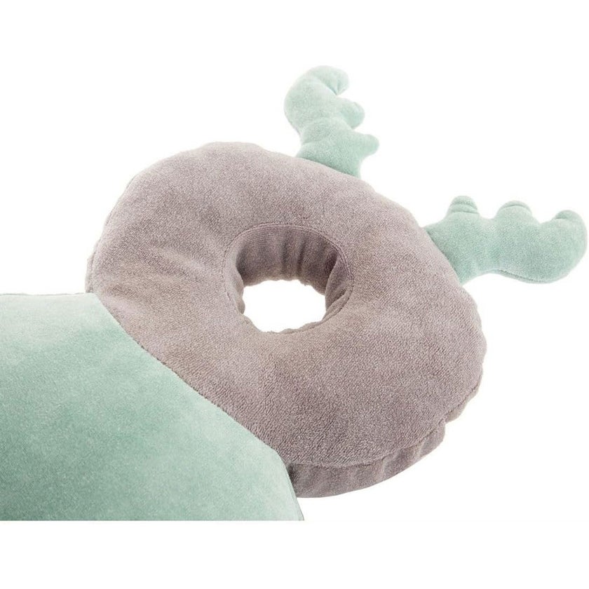 Babyjem Angel Wing Protection Pillow For 0-6 Month Baby - Grey/ Green