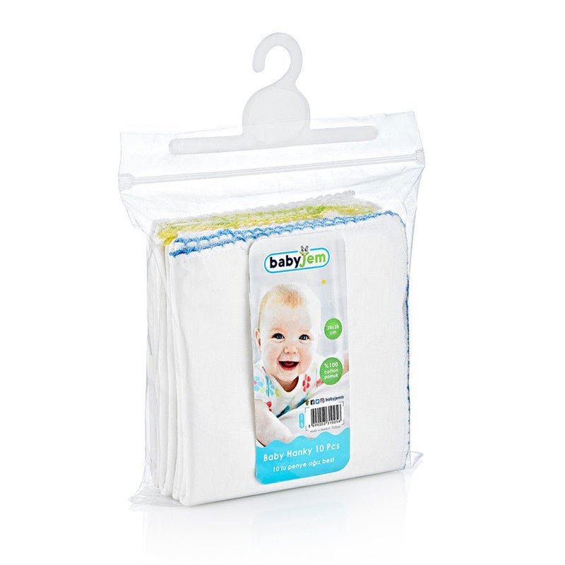 Babyjem Baby Hanky, Size: 20 x 20cm, Pack of 10's