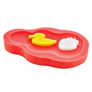 Babyjem Baby Bath Sponge For 0 To 1 Year Infant, Color - Coral