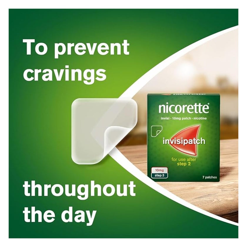Nicorette Nicotine 10mg Invisi Patches, Pack of 7’s