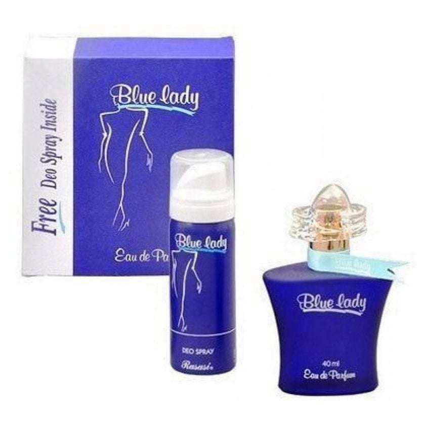 Rasasi Blue Lady Gift Set - Pack of Rasasi EDP 40ml + Rasasi Deo Spray 50ml