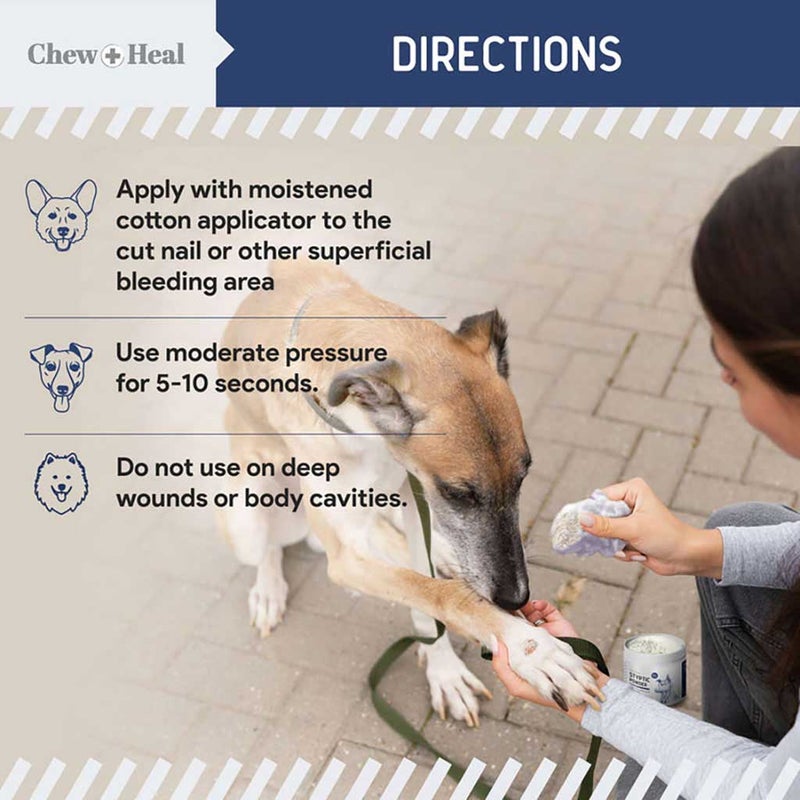 Chew + Heal Hemostat Styptic Powder For Pets 45g