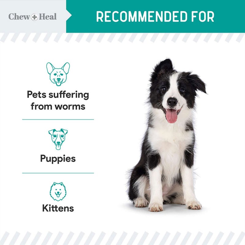 Chew + Heal Stop The Worms Oral Liquid For Puppies & Kittens 355ml