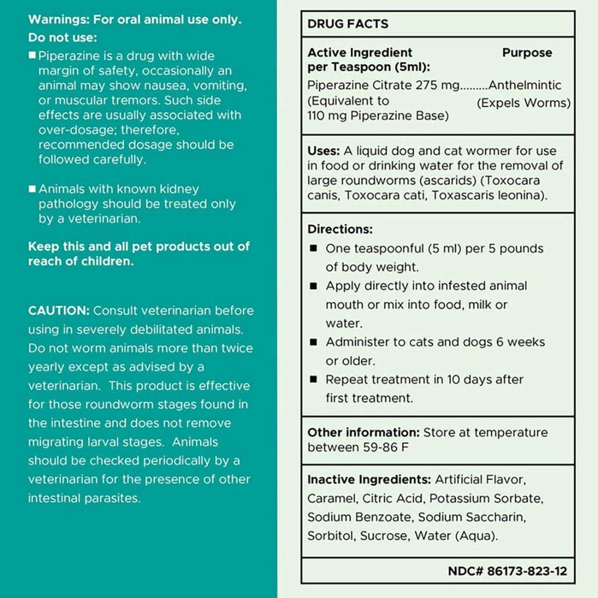 Chew + Heal Stop The Worms Oral Liquid For Puppies & Kittens 355ml