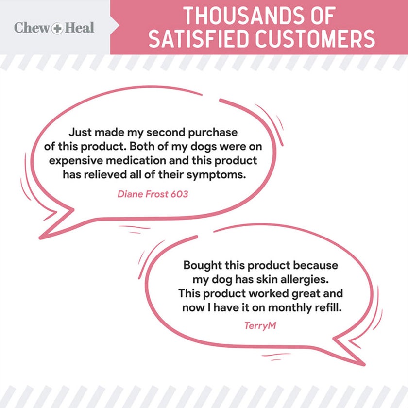 Chew + Heal Omega Soft Chews Allergy Aid For Dogs, Pack of 90's