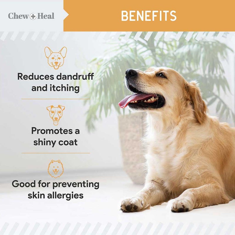 Chew + Heal Wild Caught Omega-3 1000mg Softgels For Dogs & Cats, Pack of 180’s