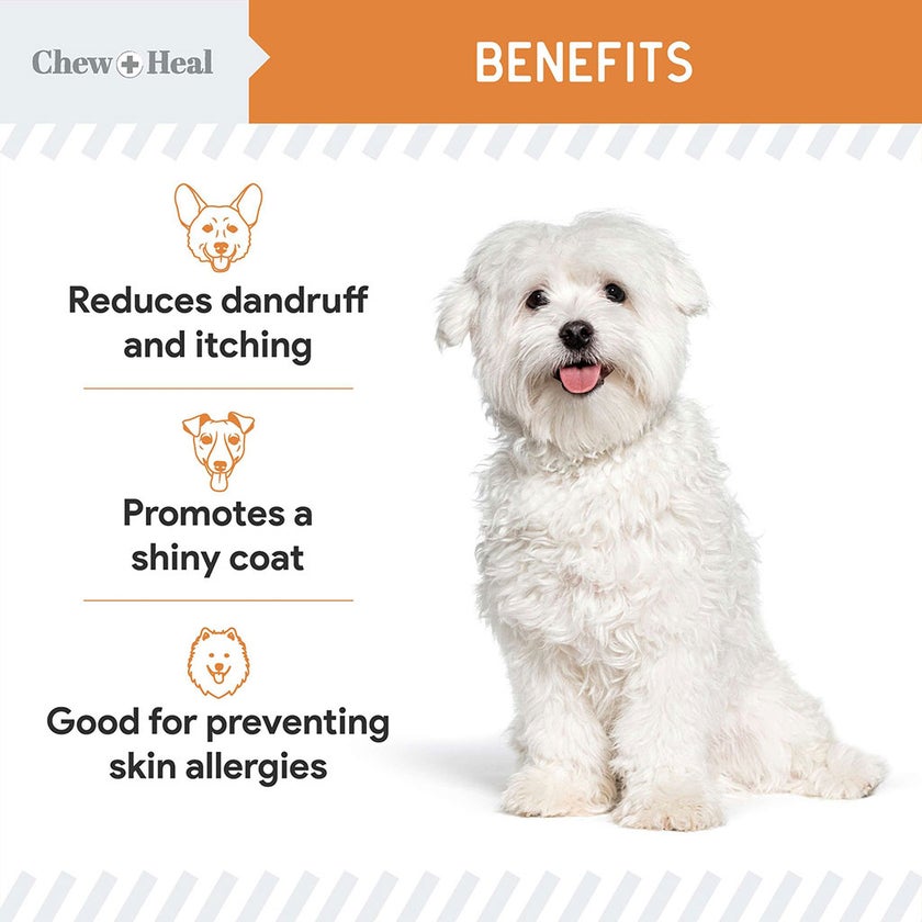 Chew + Heal Mini Wild Caught Omega-3 300mg Softgels For Puppies & Smaller Breeds, Pack of 180’s