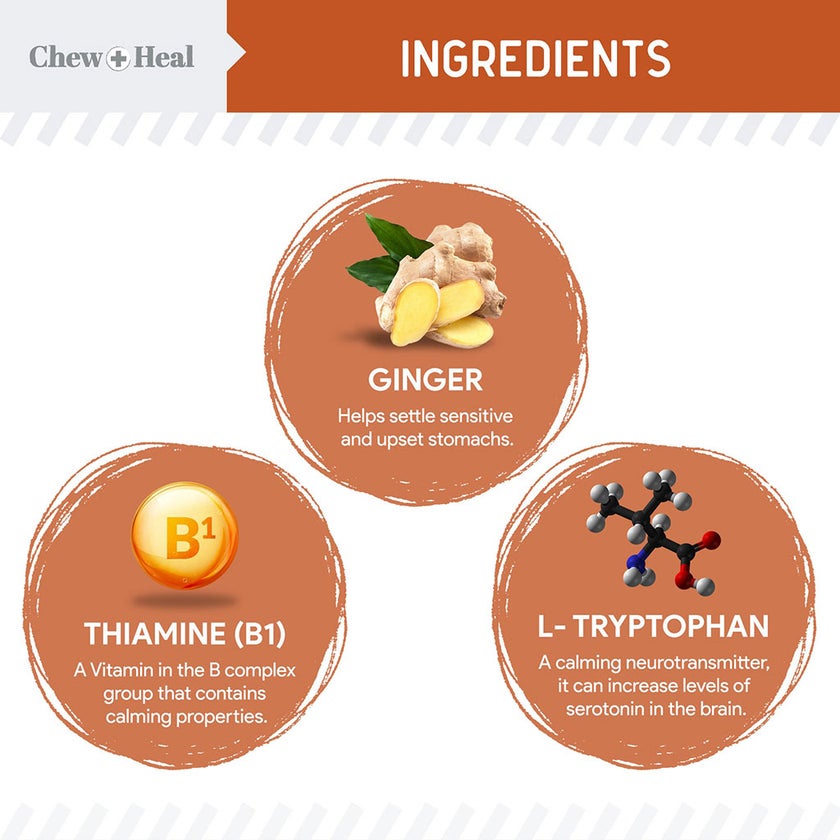 Chew + Heal Calming Anxiety + Stress Soft Chews For Dogs, Pack of 30's