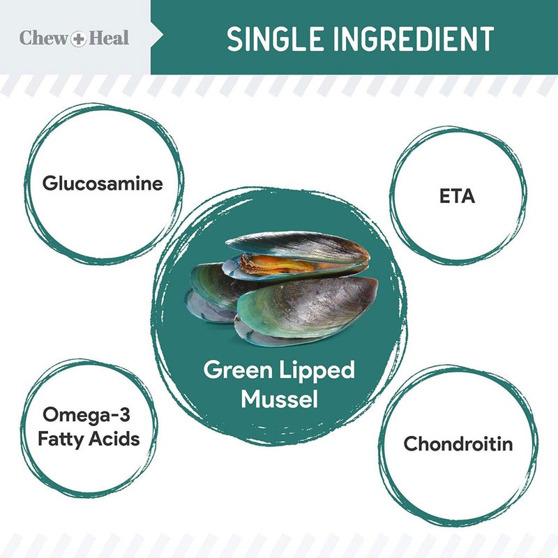 Chew + Heal Green Lipped Mussel Powder For Dogs 60g