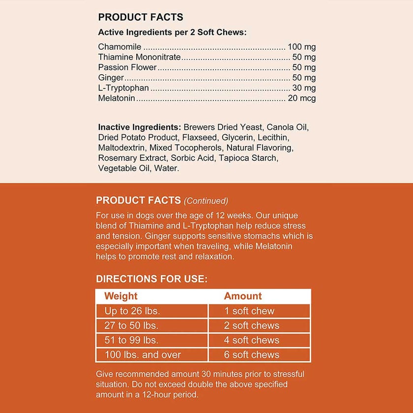 Chew + Heal Anxiety + Stress Chicken Flavored Soft Chews For Dogs, Pack of 60's