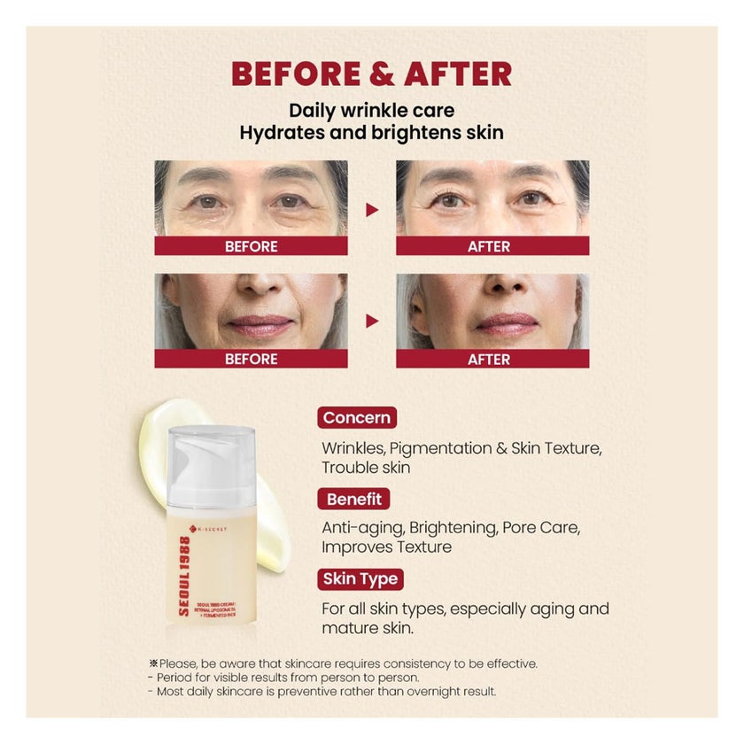 K-Secret Seoul 1988 Retinal Liposome 1% + Fermented Rice Cream 50ml