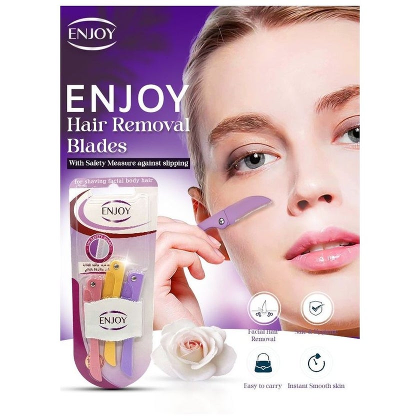 Enjoy Hair Removal Blades For Facial & Body Hair, Pack of 3's
