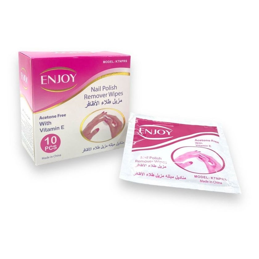 Enjoy Nail Polish Remover Wipes, Pack of 10's