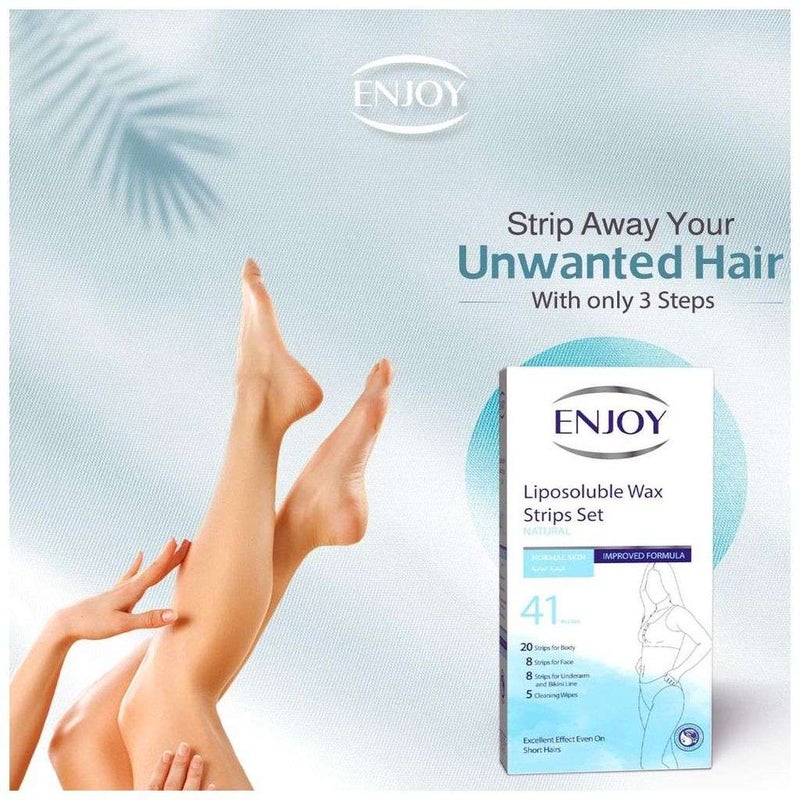 Enjoy Liposoluble Natural Wax Strips Set, Pack of 41's