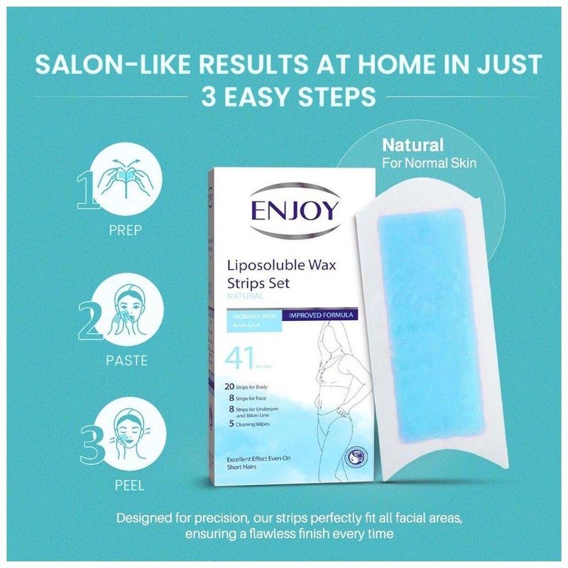 Enjoy Liposoluble Natural Wax Strips Set, Pack of 41's