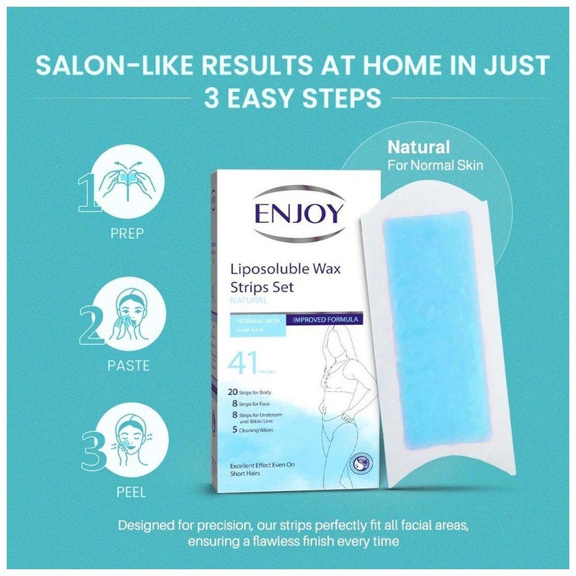 Enjoy Liposoluble Natural Wax Strips Set, Pack of 41's