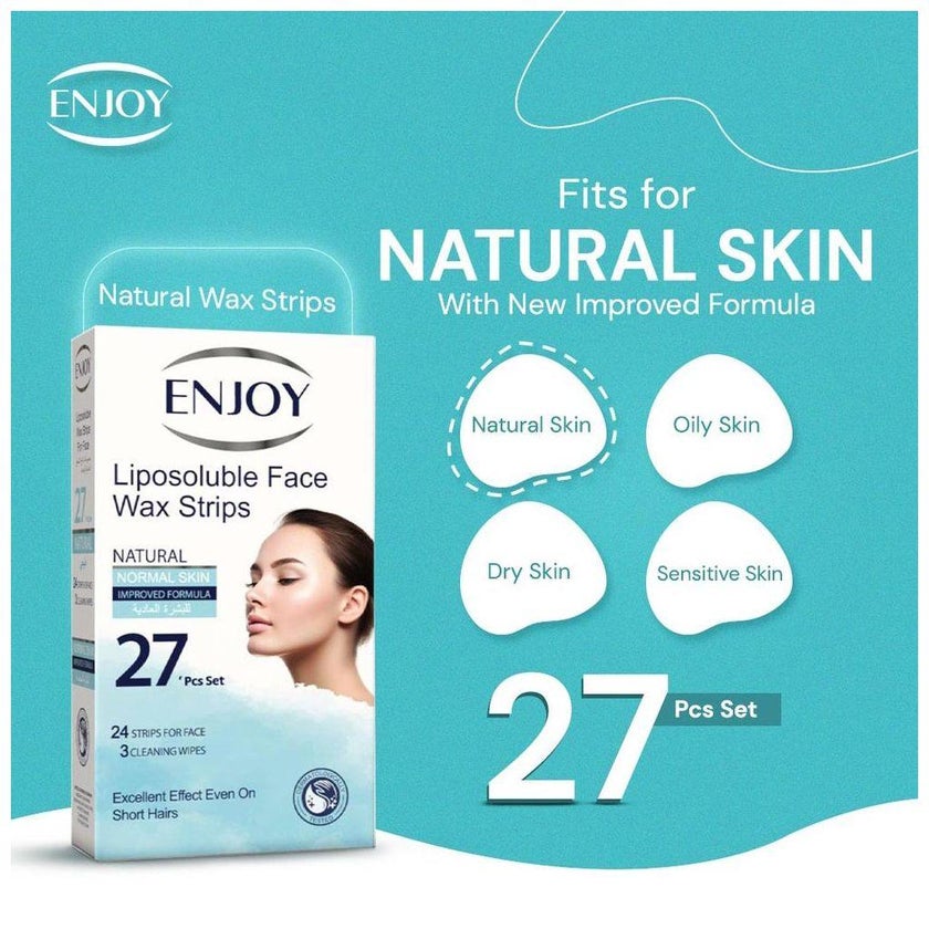 Enjoy Liposoluble Natural Face Wax Strips, Pack of 27's