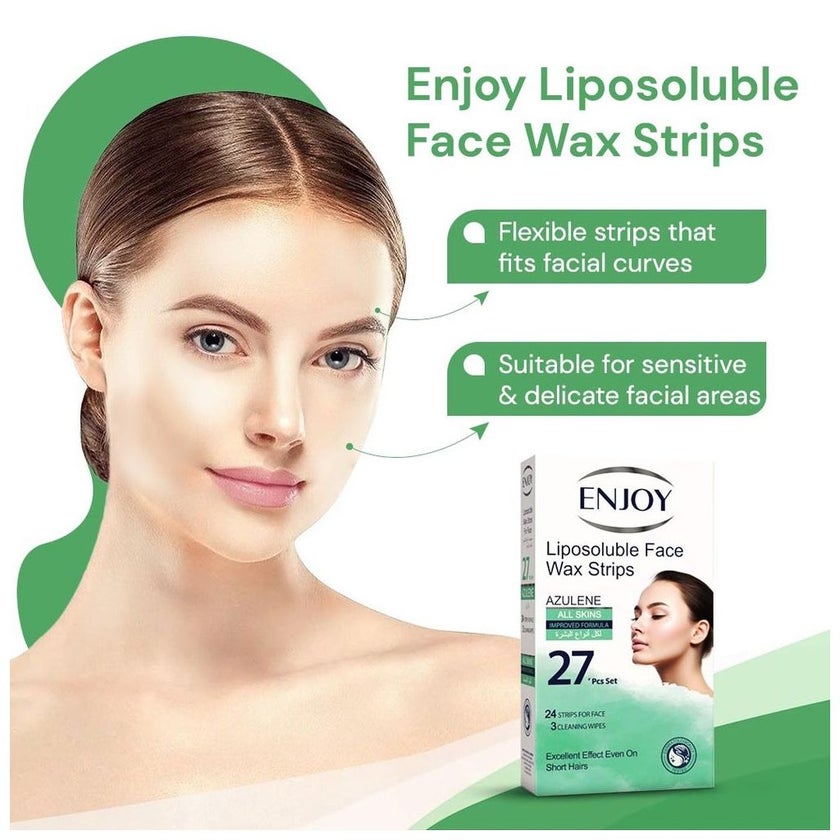 Enjoy Liposoluble Azulene Face Wax Strips, Pack of 27's