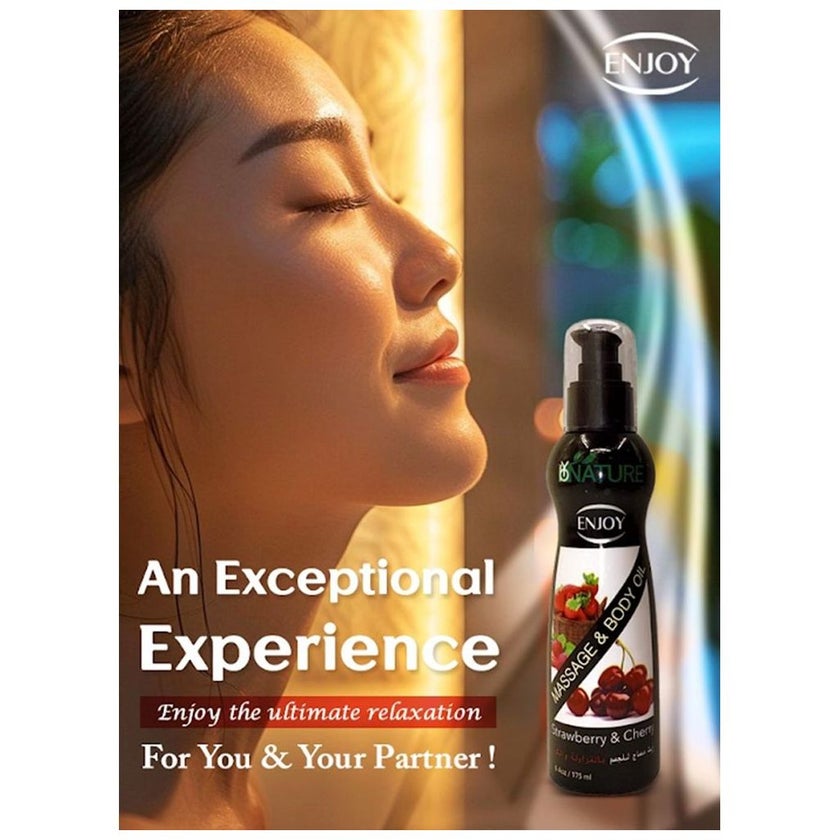 Enjoy Strawberry & Cherry Massage & Body Oil 175ml