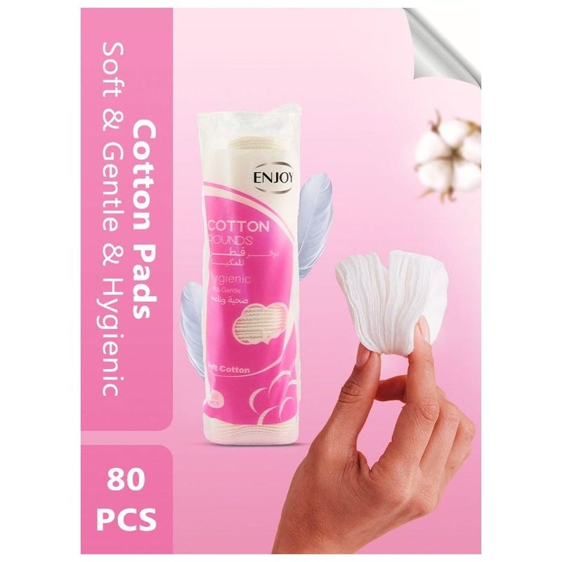Enjoy Soft Cotton Round Pads, Pack of 80's