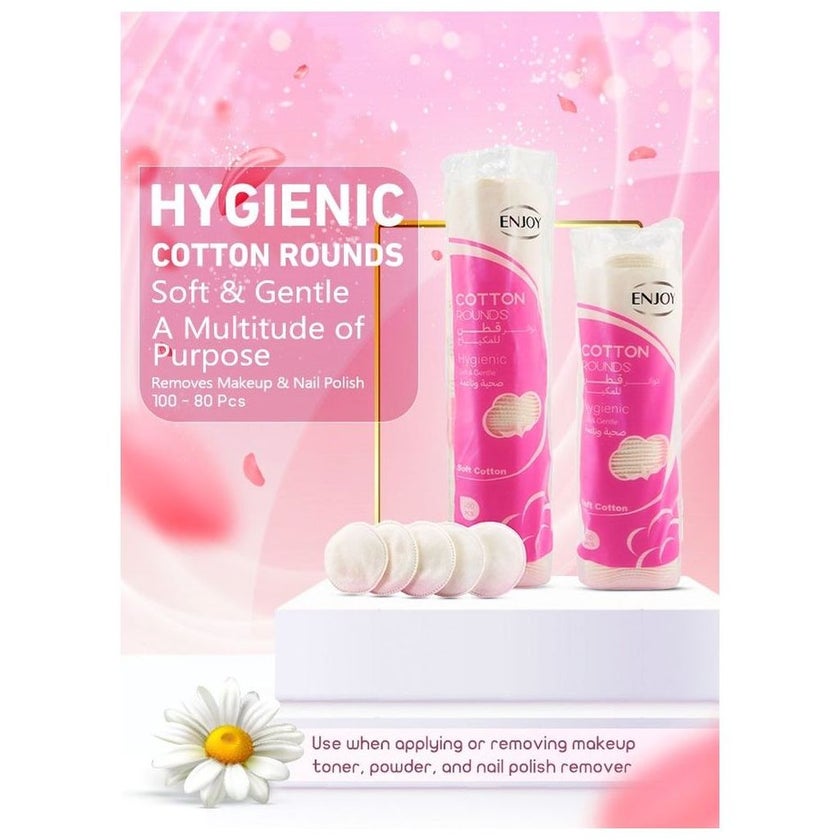 Enjoy Soft Cotton Round Pads, Pack of 80's