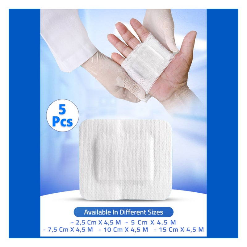 First Step Fix Non-Woven Wound Dressing Pads, 9 x 15cm, Pack of 5's