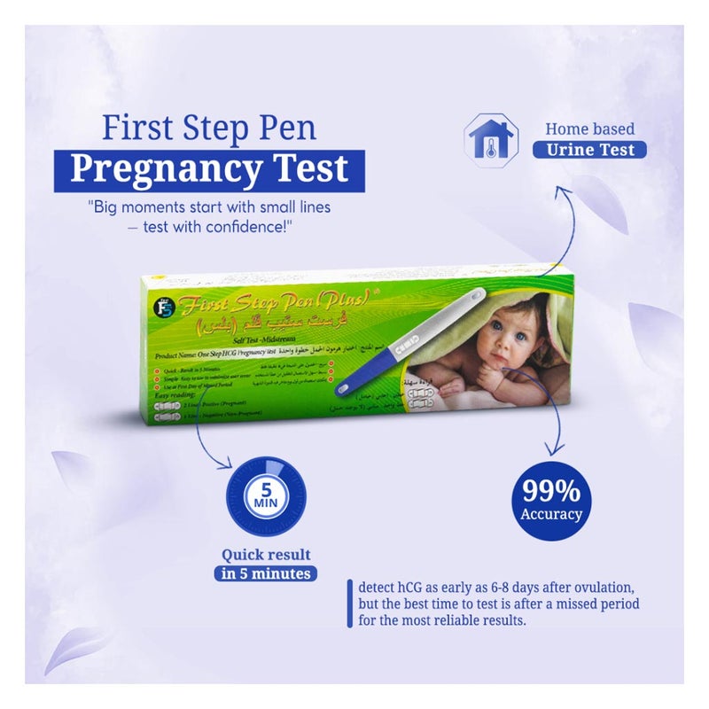 First Step Plus One Step HCG Pregnancy Test Pen