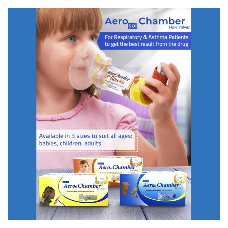 First Step AeroChamber Plus Flow-Vu Anti-static Valved Holding Chamber For 0-18 Months Baby - Small