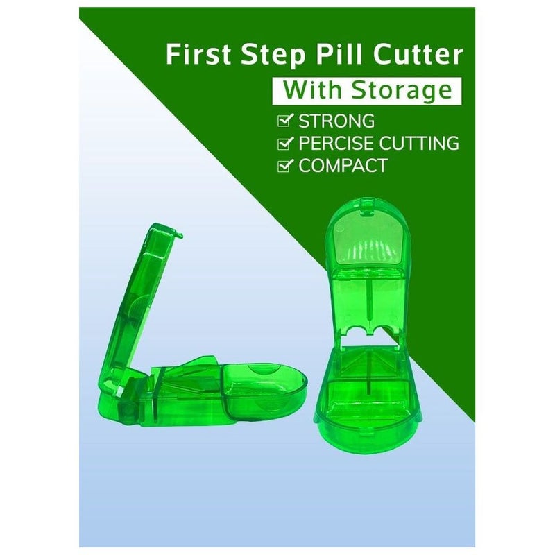 First Step Pill Cutter Box, Color Green