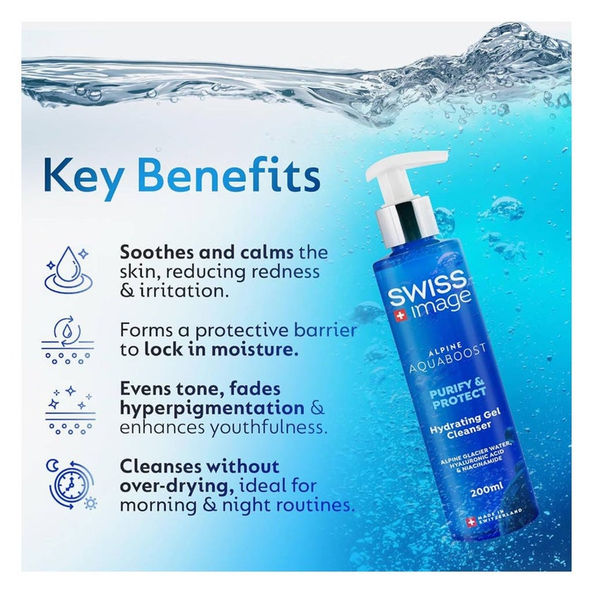 Swiss Image Alpine Aquaboost Purify & Protect Hydrating Gel Cleanser 200ml