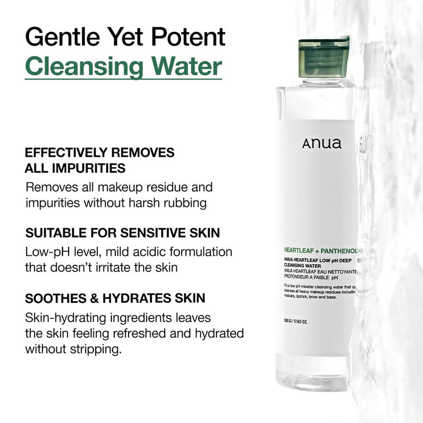 Anua Heartleaf & Panthenol Low pH Deep Cleansing Water 500g