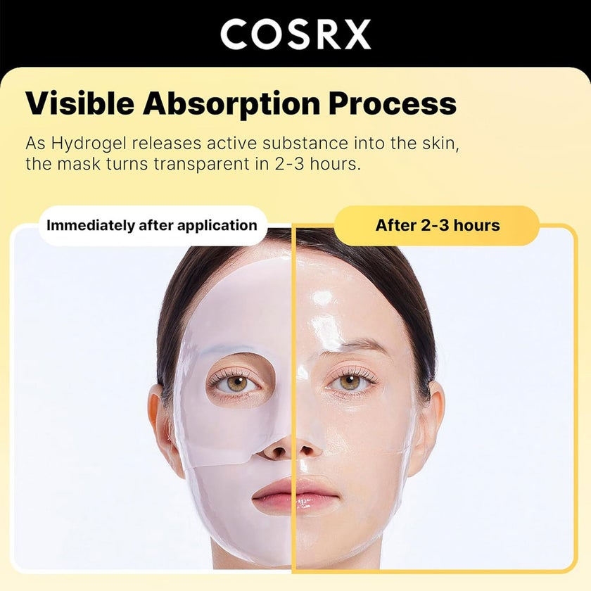 Cosrx Advanced Snail Mucin Glass Glow Hydrogel Mask 34g, Pack of 3's
