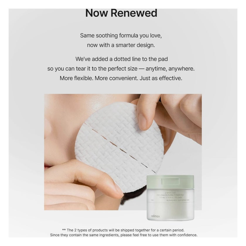 Celimax Ji Woo Gae Cica BHA Blemish Toner Pads, Pack of 60's