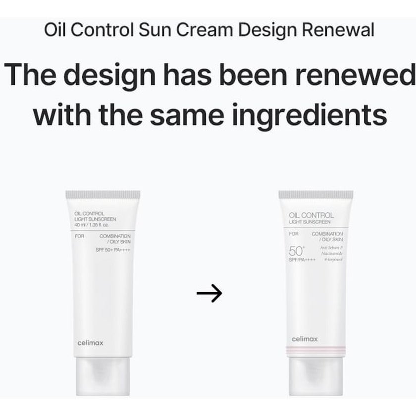 Celimax Oil Control SPF50+ PA++++ Light Sunscreen 40ml