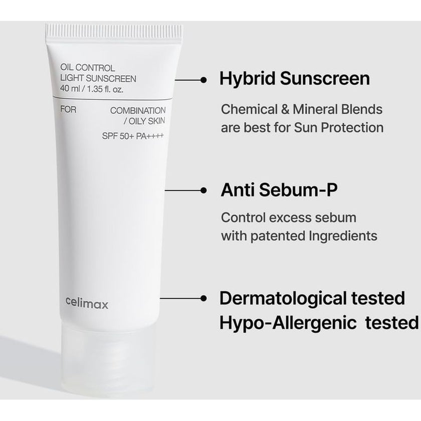 Celimax Oil Control SPF50+ PA++++ Light Sunscreen 40ml