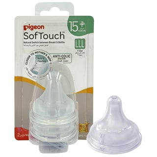 Pigeon SofTouch Wide Neck Nipples, Size - 3L, Pack of 2's