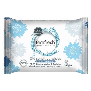 Femfresh Intimate 0% Sensitive Wipes, Pack of 25's