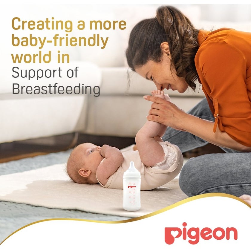 Pigeon SofTouch Wide Neck Nursing Plastic Bottle For 3+ Months Baby 240ml