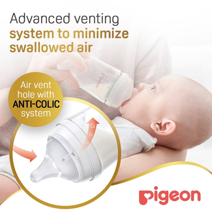 Pigeon SofTouch Wide Neck Nursing Plastic Bottle For 3+ Months Baby 240ml