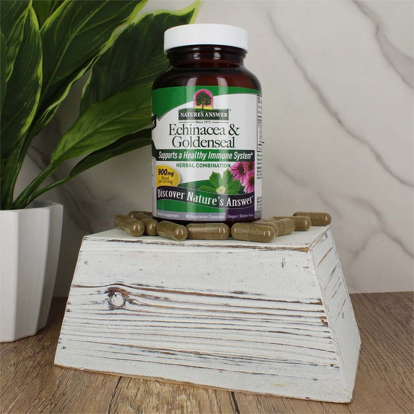 Nature's Answer Echinacea & Goldenseal 900mg Vegan Capsules For Immunity, Pack of 60's