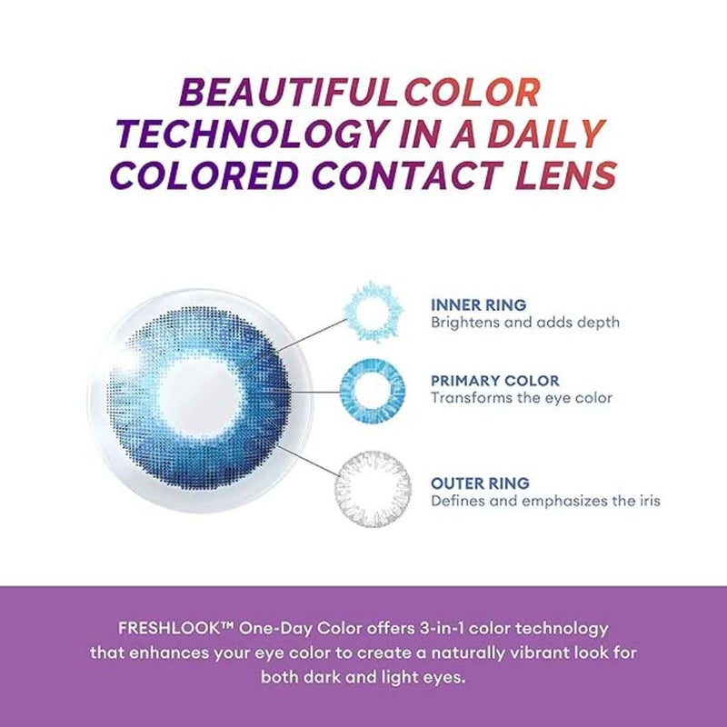 Alcon Freshlook One Day Contact Lenses Hazel Color, Base Curve 8.6, Pack of 30’s
