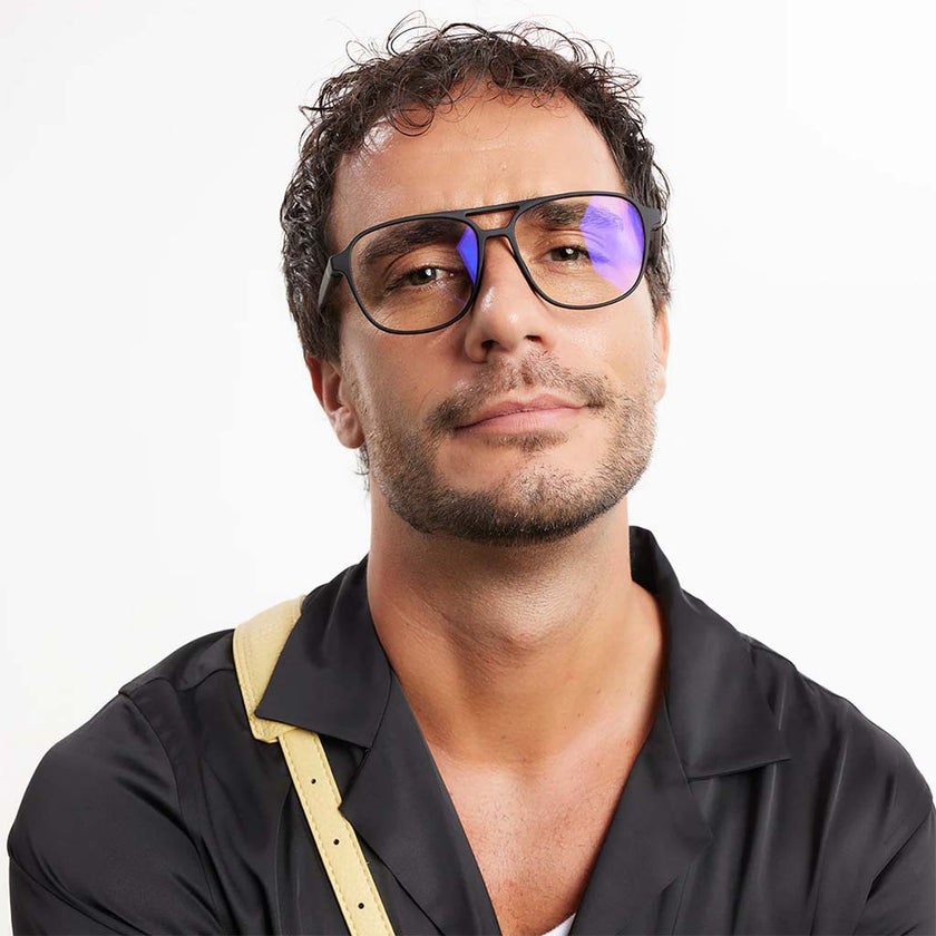 Barner Unisex Reading Glasses, Aviator Shape, Matte Black - +1.00 Power