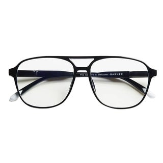 Barner Unisex Reading Glasses, Aviator Shape, Shiny Black - +3.00 Power