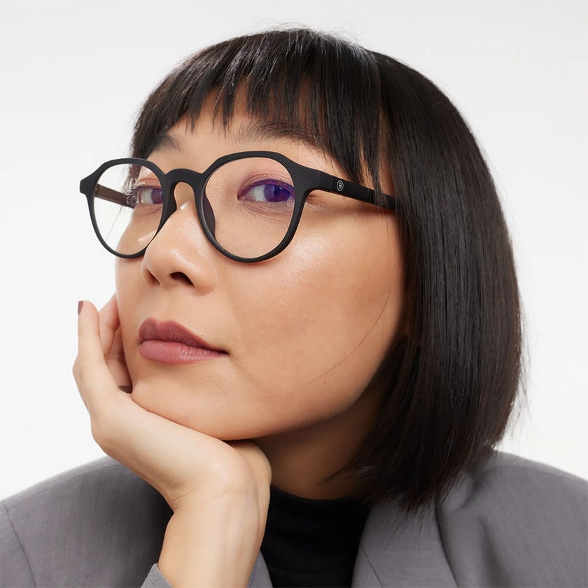 Barner Unisex Reading Glasses, Phantos Shape, Matte Black - Plano Power