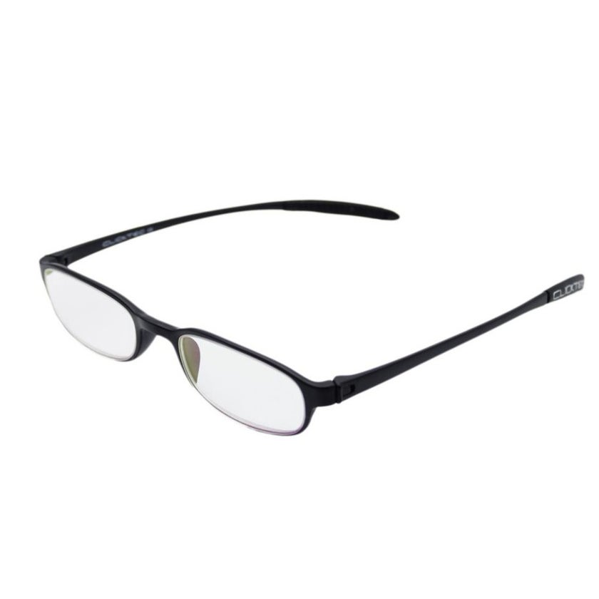 ClickTec Unisex Reading Glasses, Rectangle Shape, Black - +1.25 Power