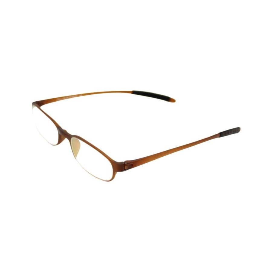 ClickTec Unisex Reading Glasses, Rectangle Shape, Brown - +2.75 Power
