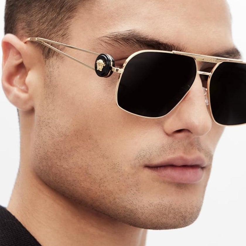 Versace Men's Sunglasses, Aviator Shape, Size 62 - 100287-0VE2269