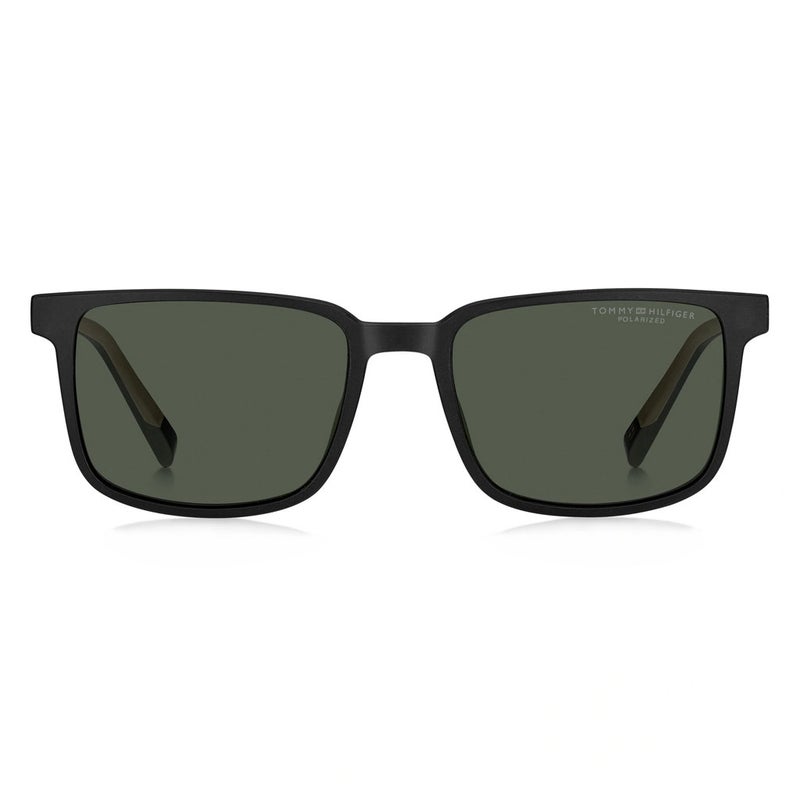 Tommy Hilfiger Men's Sunglasses, Rectangular Shape TH2145/CS - Black /Green