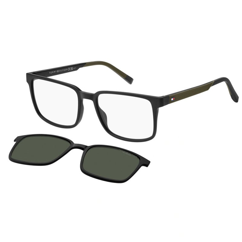 Tommy Hilfiger Men's Sunglasses, Rectangular Shape TH2145/CS - Black /Green