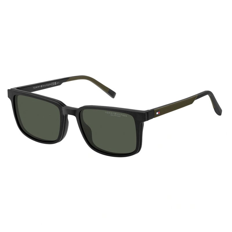 Tommy Hilfiger Men's Sunglasses, Rectangular Shape TH2145/CS - Black /Green